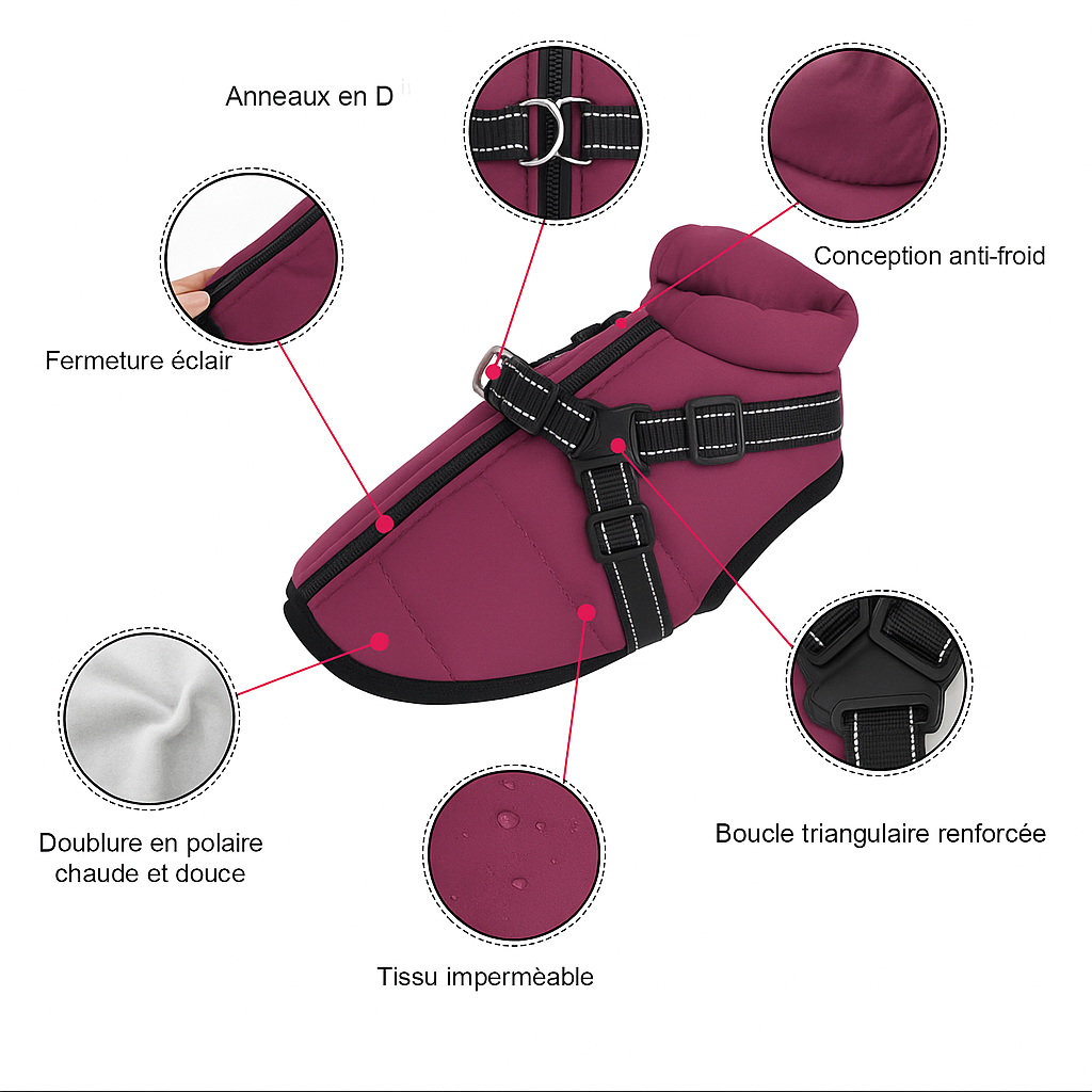 Le Woof Woof™ — Manteau Harnais Imperméable